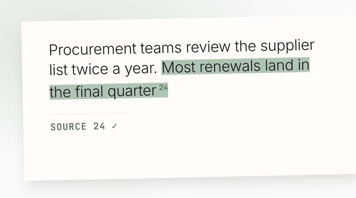 A paragraph with one sentence highlighted and a source mark noted below it.